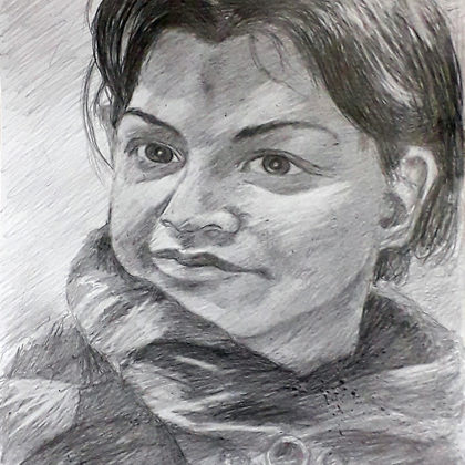 Női portré A/4-es rajzlap grafit ceruza  rendelésre készült
