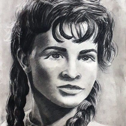 Törőcsik Mari A/3-as rajzlap szénpor, szénceruza, faber castell grafit ceruza