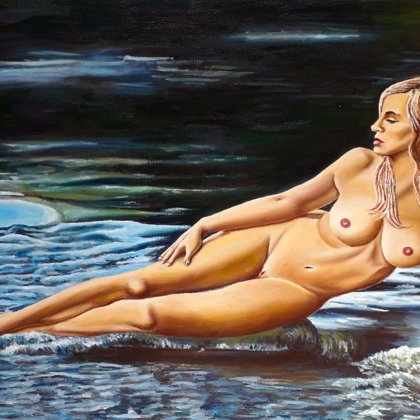 Női akt  70x100cm Olaj-vászon rendelésre készült