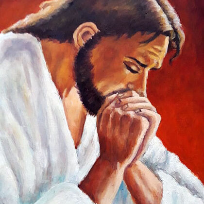 Imádkozó Jézus olaj-farost 60x40cm rendelésre készült