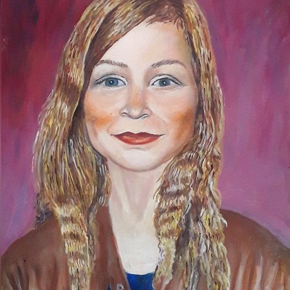 Fiatal leány portré Olaj-farost 50x40cm  rendelésre készült