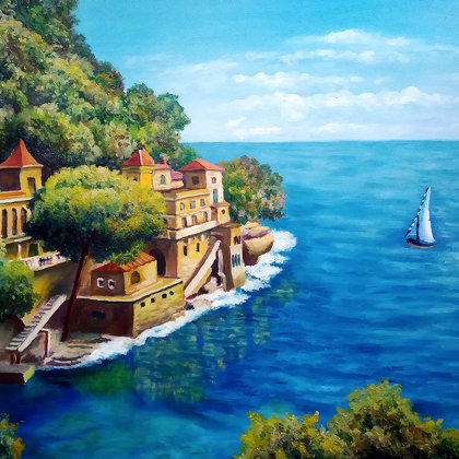 Olasz riviéra Olaj-vászon 50x70cm  megvásárolható