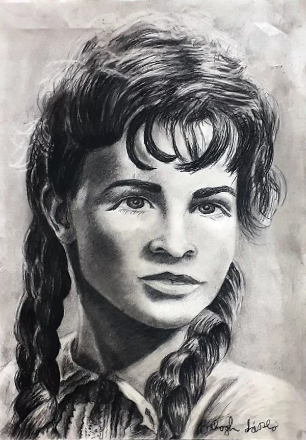 Törőcsik Mari A/3-as rajzlap szénpor, szénceruza, faber castell grafit ceruza