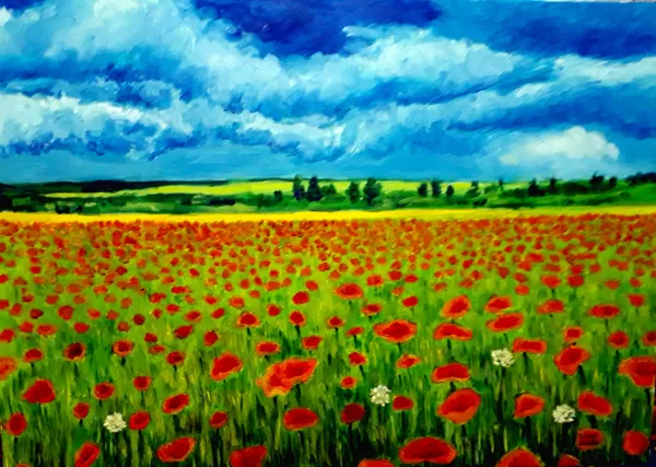 Pipacsosmező olaj-vászon 50x70cm  Ár. 62000Ft