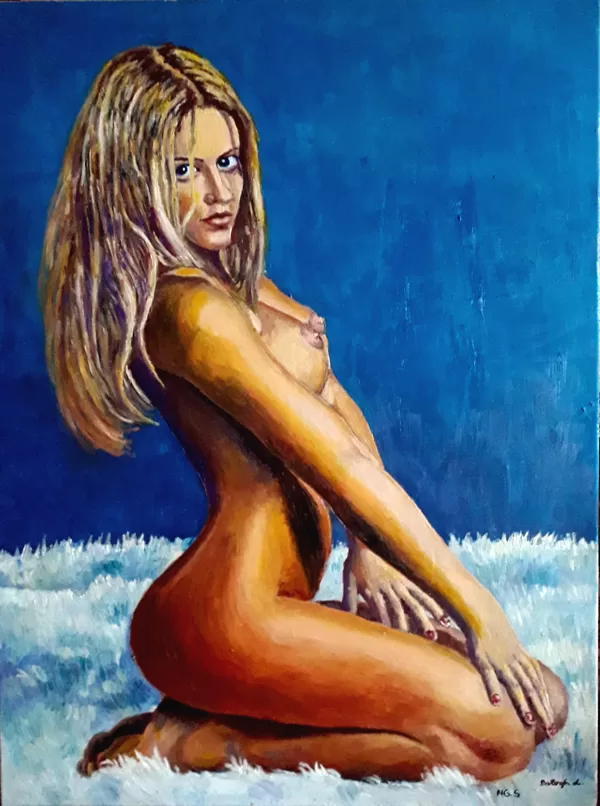 Női akt olaj-vászon 60x80cm rendelésre készült