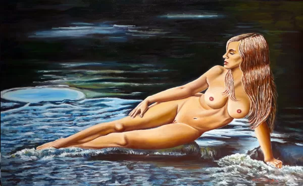 Női akt  70x100cm Olaj-vászon rendelésre készült